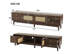 Online ModernLuxe Móvel TV - com 2 portas em verga e 4 gavetas - adequado para TVs até 80" - Castanho