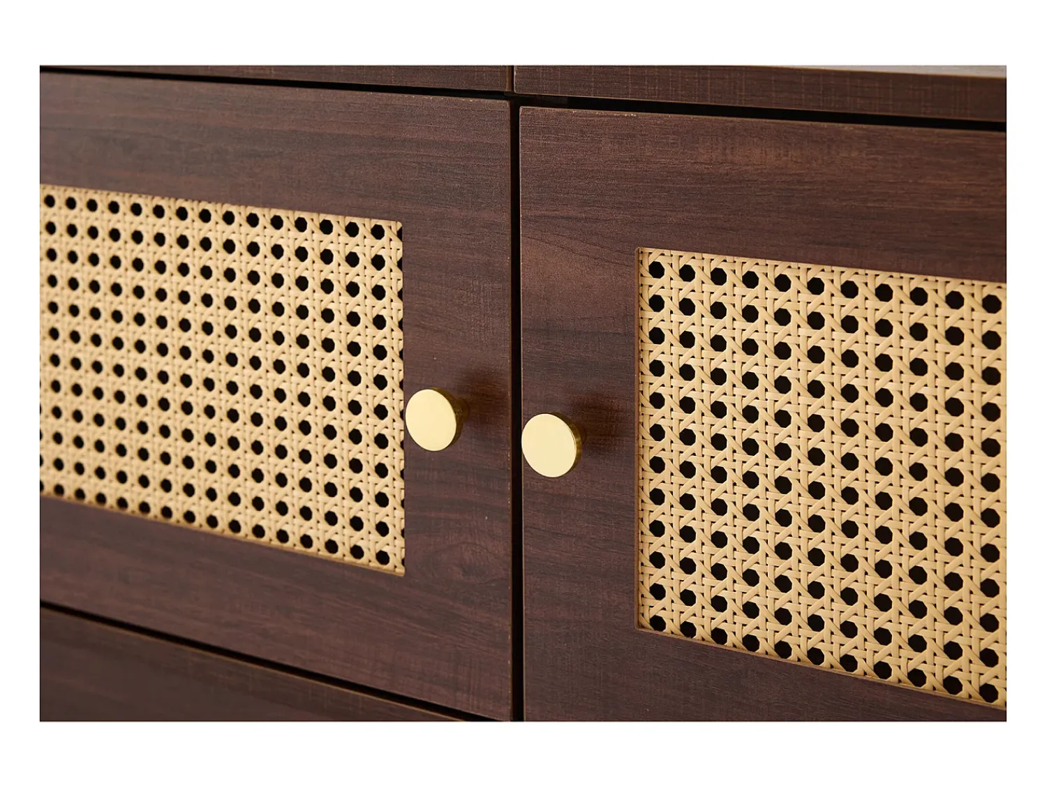 Online ModernLuxe Móvel TV - com 2 portas em verga e 4 gavetas - adequado para TVs até 80" - Castanho