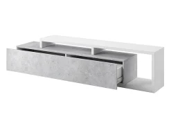 Online Petits-Meubles Móvel TV 1 gaveta Ilyes branco e betão 219cm Cinzento