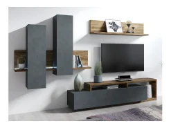 Móvel De Tv*Petits-Meubles Móvel TV 1 gaveta Ilyes e madeira 219cm Cinzento