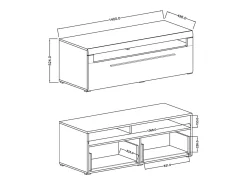 Petits-Meubles Móvel TV 1 gaveta Louis 140cm Branco