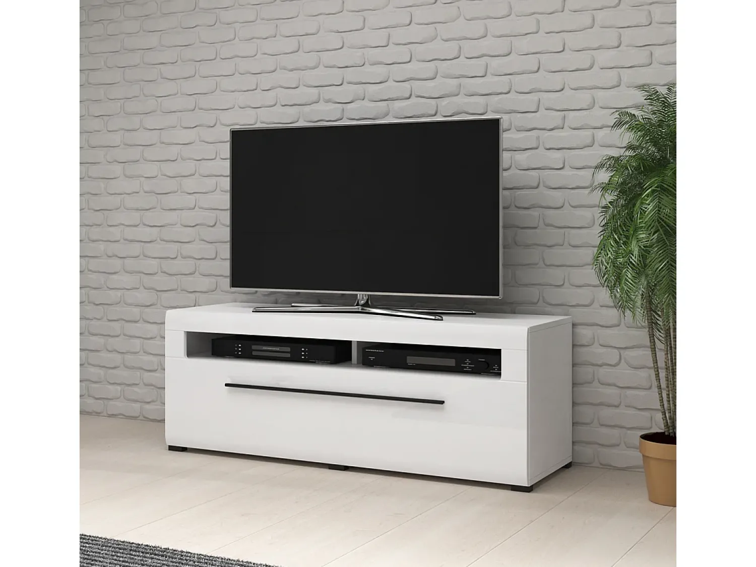 Petits-Meubles Móvel TV 1 gaveta Louis 140cm Branco