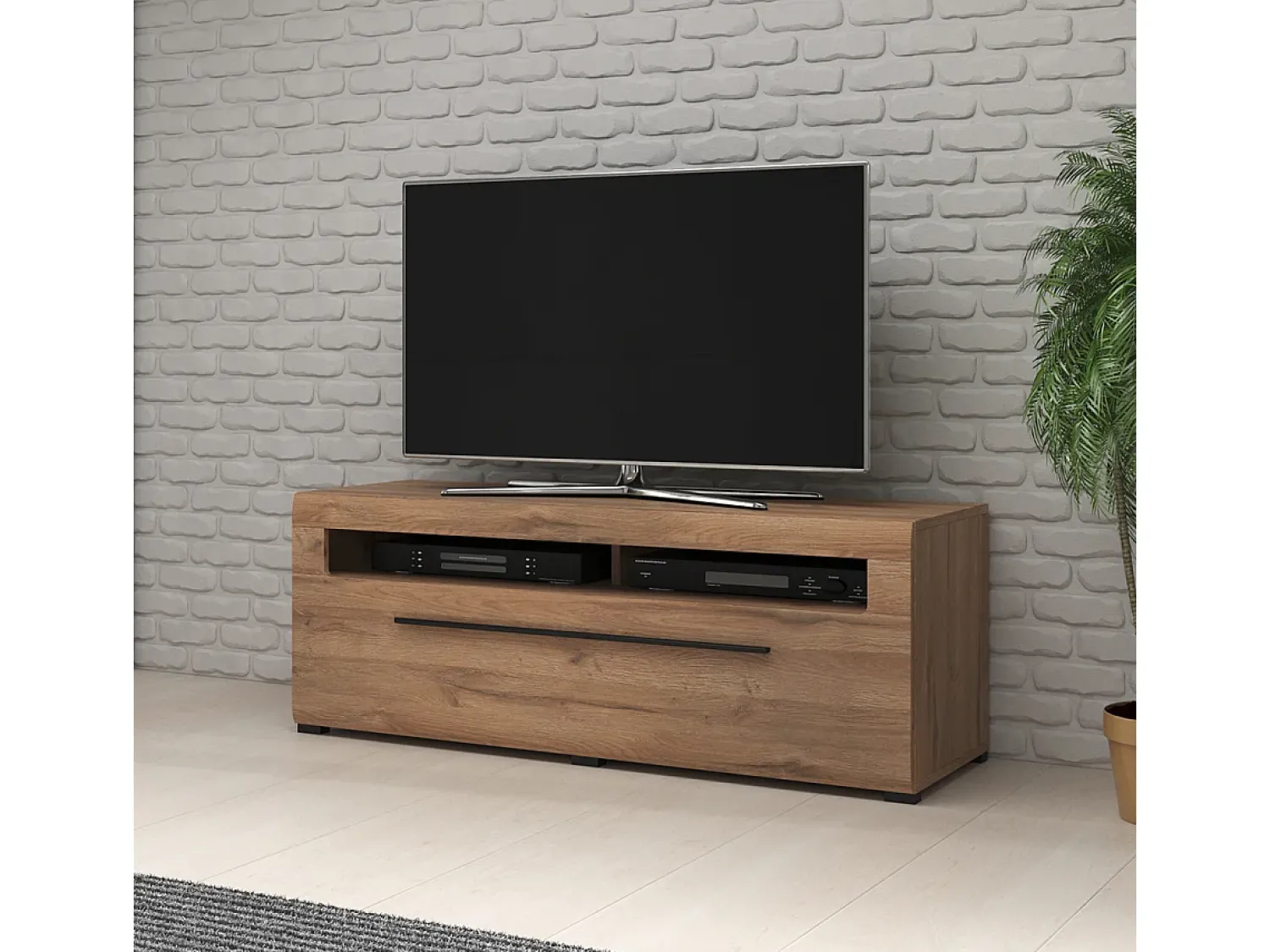 Móvel De Tv|Petits-Meubles Móvel TV 1 gaveta Louis branco 140cm Castanho