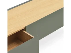 Teulat Móvel TV 2 gavetas com porta basculante verde 180x40 cm^ Móvel De Tv