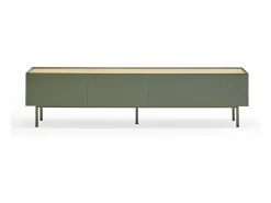 Teulat Móvel TV 2 gavetas com porta basculante verde 180x40 cm^ Móvel De Tv