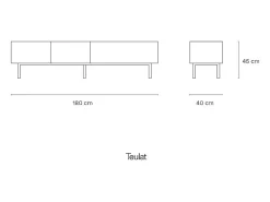 Móvel De Tv|Teulat Móvel TV 2 gavetas com porta basculante 180x40 cm Preto