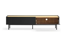 Móvel De Tv|Teulat Móvel TV 2 gavetas com porta basculante 180x40 cm Preto