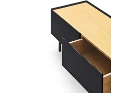Móvel De Tv|Teulat Móvel TV 2 gavetas com porta basculante 180x40 cm Preto
