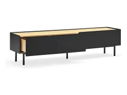 Móvel De Tv|Teulat Móvel TV 2 gavetas com porta basculante 180x40 cm Preto