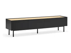 Móvel De Tv|Teulat Móvel TV 2 gavetas com porta basculante 180x40 cm Preto