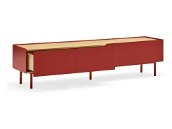 Móvel De Tv*Teulat Móvel TV 2 gavetas com porta basculante 180x40 cm Vermelho
