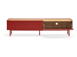 Móvel De Tv*Teulat Móvel TV 2 gavetas com porta basculante 180x40 cm Vermelho
