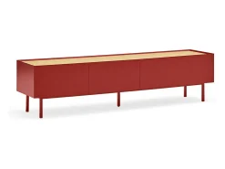 Móvel De Tv*Teulat Móvel TV 2 gavetas com porta basculante 180x40 cm Vermelho