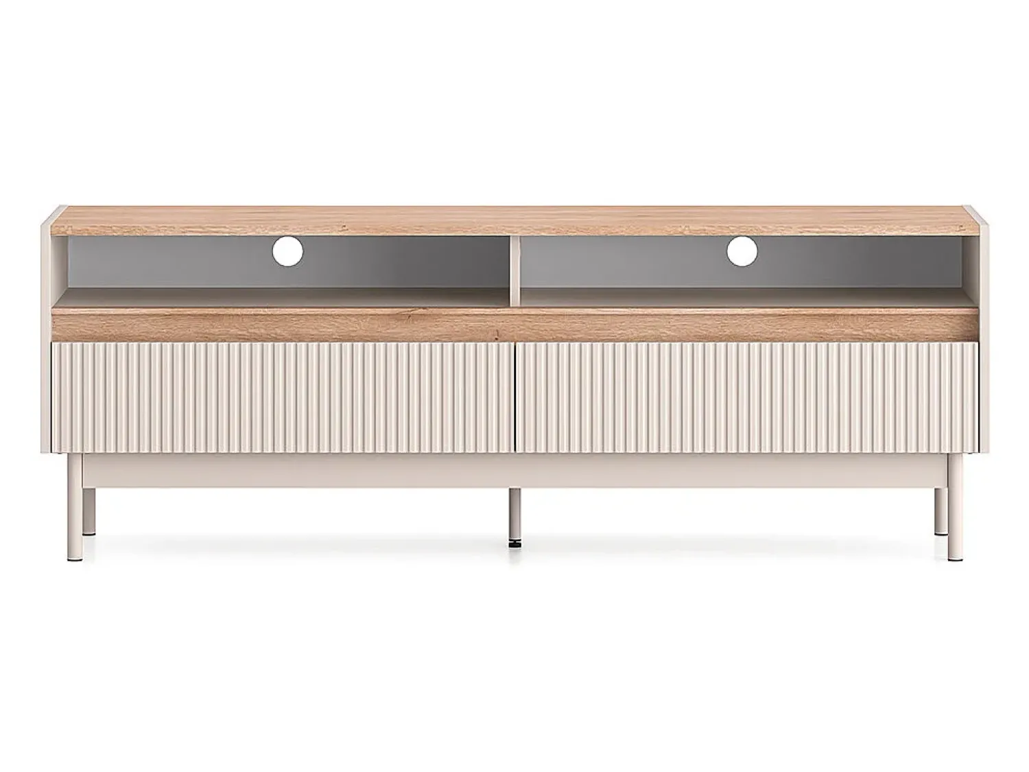 Móvel De Tv*Petits-Meubles Móvel TV 2 gavetas Connie caxemira e madeira 153,8cm Bege