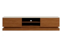 Móvel De Tv*Vente-unique Móvel TV 2 gavetas e 2 nichos com LEDs em MDF - Castanho natural e bege - DEVIKA de Pascal MORABITO Natural escuro / Bege