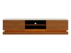 Móvel De Tv*Vente-unique Móvel TV 2 gavetas e 2 nichos com LEDs em MDF - Castanho natural e bege - DEVIKA de Pascal MORABITO Natural escuro / Bege