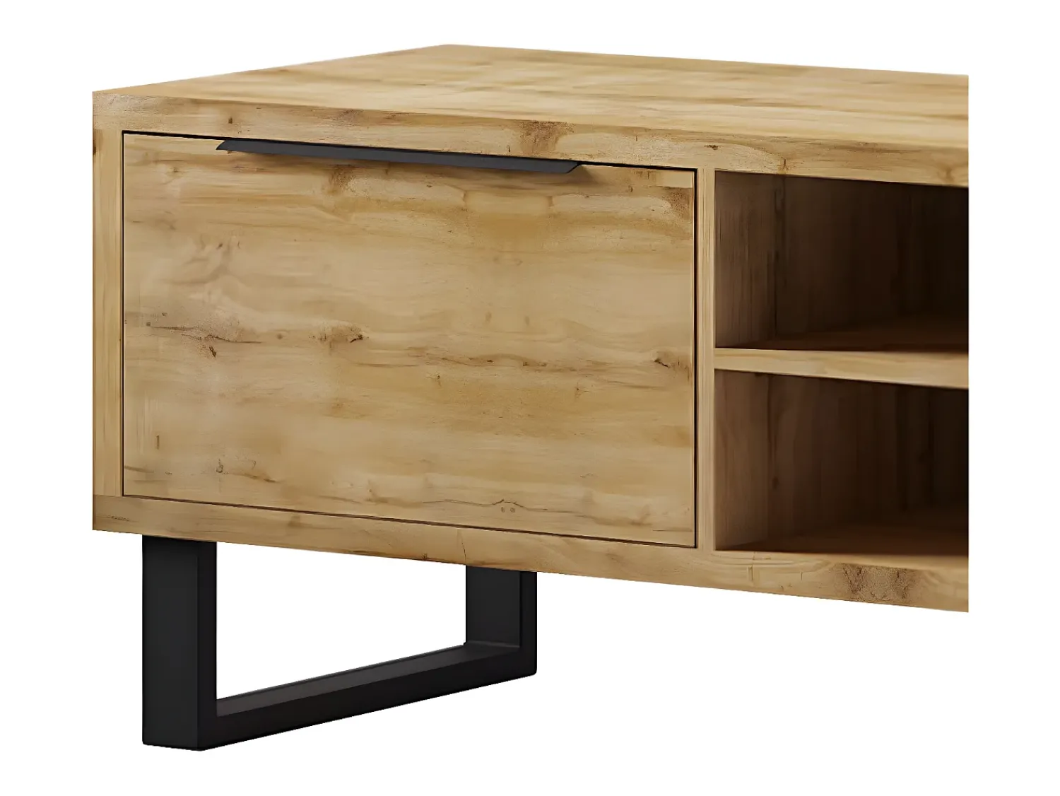 Móvel De Tv*Petits-Meubles Móvel TV 2 gavetas Eden madeira e metal 180cm Natural claro