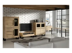 Petits-Meubles Móvel TV 2 gavetas Eden madeira e metal 124cm^ Móvel De Tv