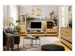 Móvel De Tv*Petits-Meubles Móvel TV 2 gavetas Glenn madeira e 161cm Preto