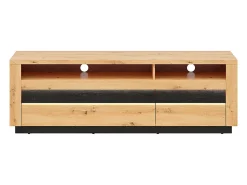 Móvel De Tv*Petits-Meubles Móvel TV 2 gavetas Glenn madeira e 161cm Preto