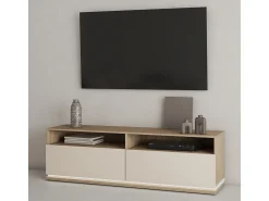 Móvel De Tv*Petits-Meubles Móvel TV 2 gavetas Iria caxemira e madeira 160,1cm Bege