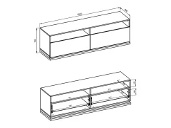 Móvel De Tv*Petits-Meubles Móvel TV 2 gavetas Iria caxemira e madeira 160,1cm Bege