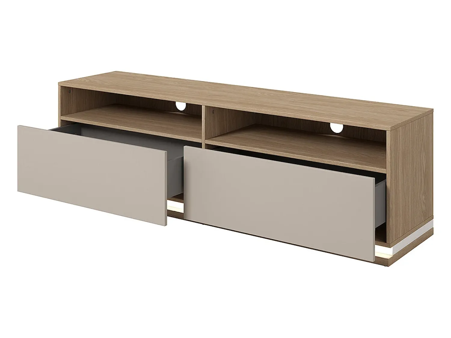 Móvel De Tv*Petits-Meubles Móvel TV 2 gavetas Iria caxemira e madeira 160,1cm Bege