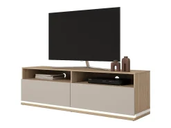 Móvel De Tv*Petits-Meubles Móvel TV 2 gavetas Iria caxemira e madeira 160,1cm Bege