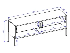 Petits-Meubles Móvel TV 2 gavetas Lucilla madeira 140cm^ Móvel De Tv