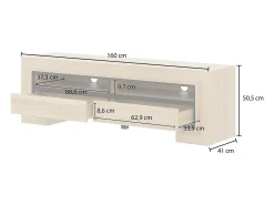 Petits-Meubles Móvel TV 2 gavetas Lucius madeira e 160cm^ Móvel De Tv
