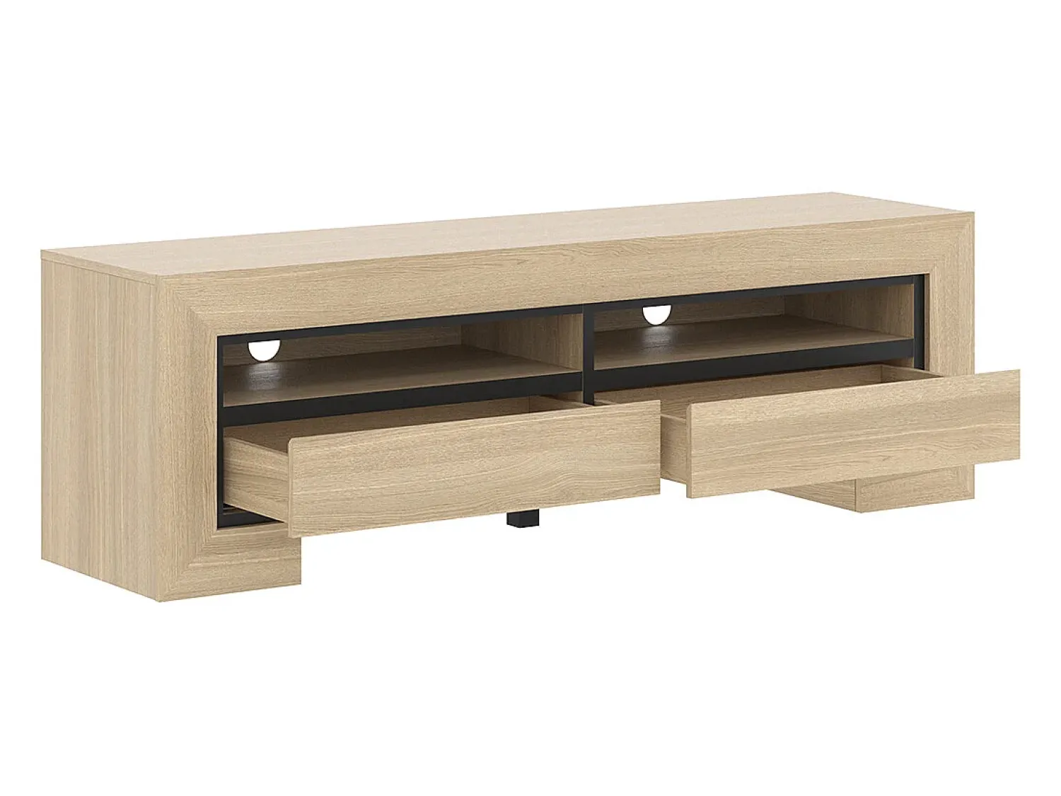 Petits-Meubles Móvel TV 2 gavetas Lucius madeira e 160cm^ Móvel De Tv