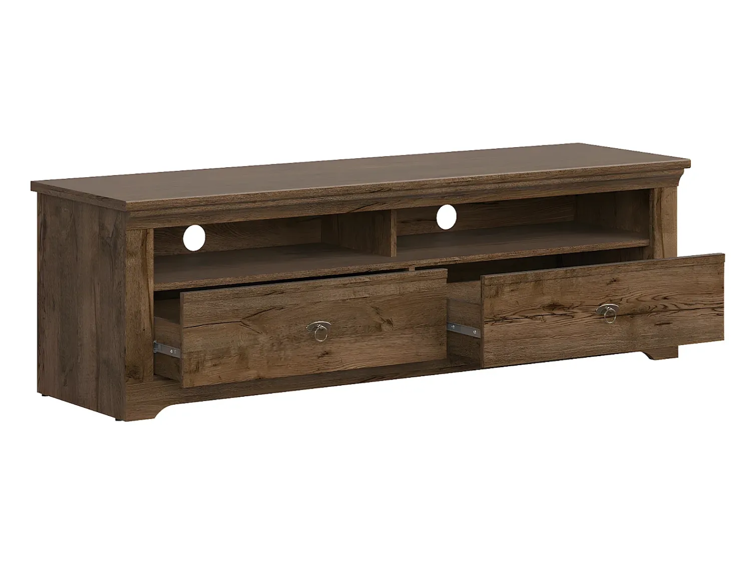 Móvel De Tv|Petits-Meubles Móvel TV 2 gavetas Noé madeira escura 153cm Natural claro