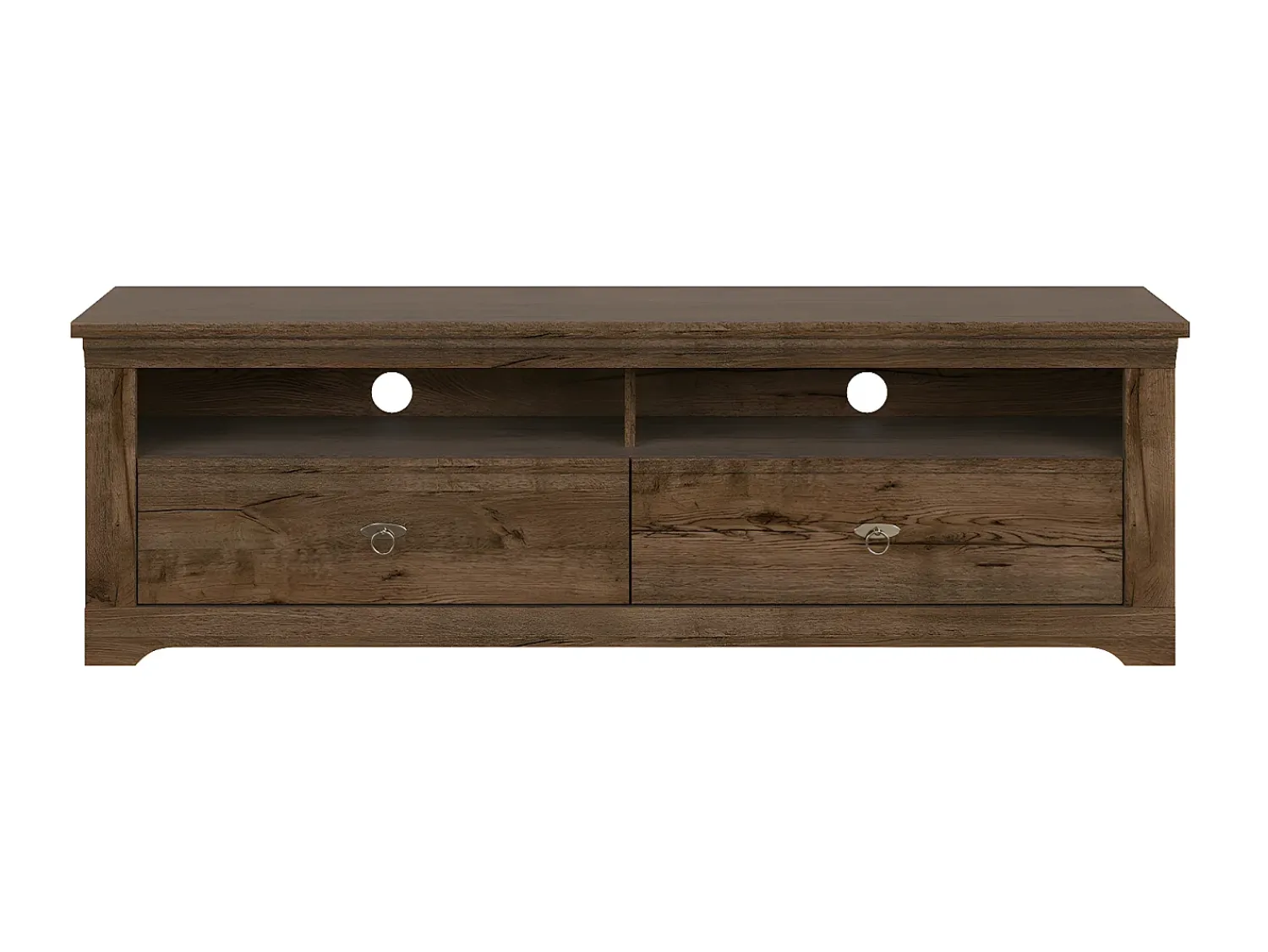 Móvel De Tv|Petits-Meubles Móvel TV 2 gavetas Noé madeira escura 153cm Natural claro