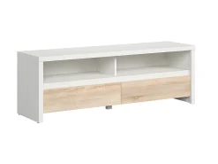 Móvel De Tv|Petits-Meubles Móvel TV 2 gavetas Soren madeira e branco 143,5cm Natural claro / Branco