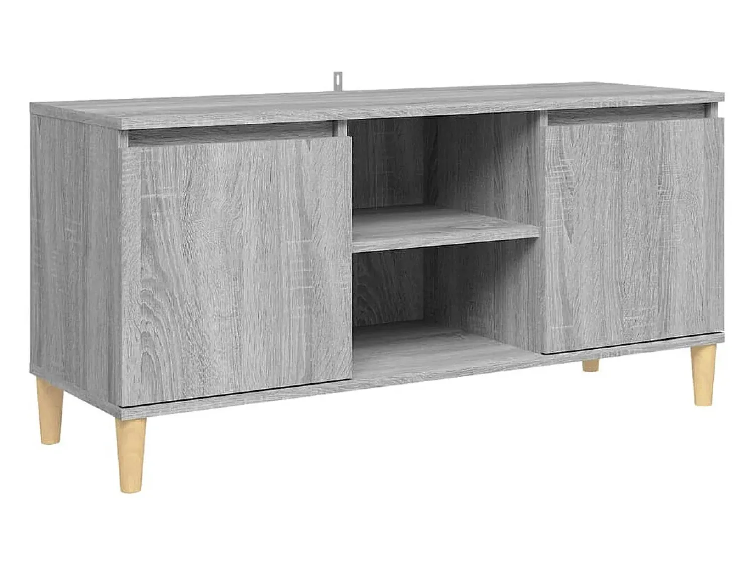 Móvel De Tv* Móvel TV + pernas de madeira maciça 103,5x35x50 cm sonoma cinza PT150944 Cinzento