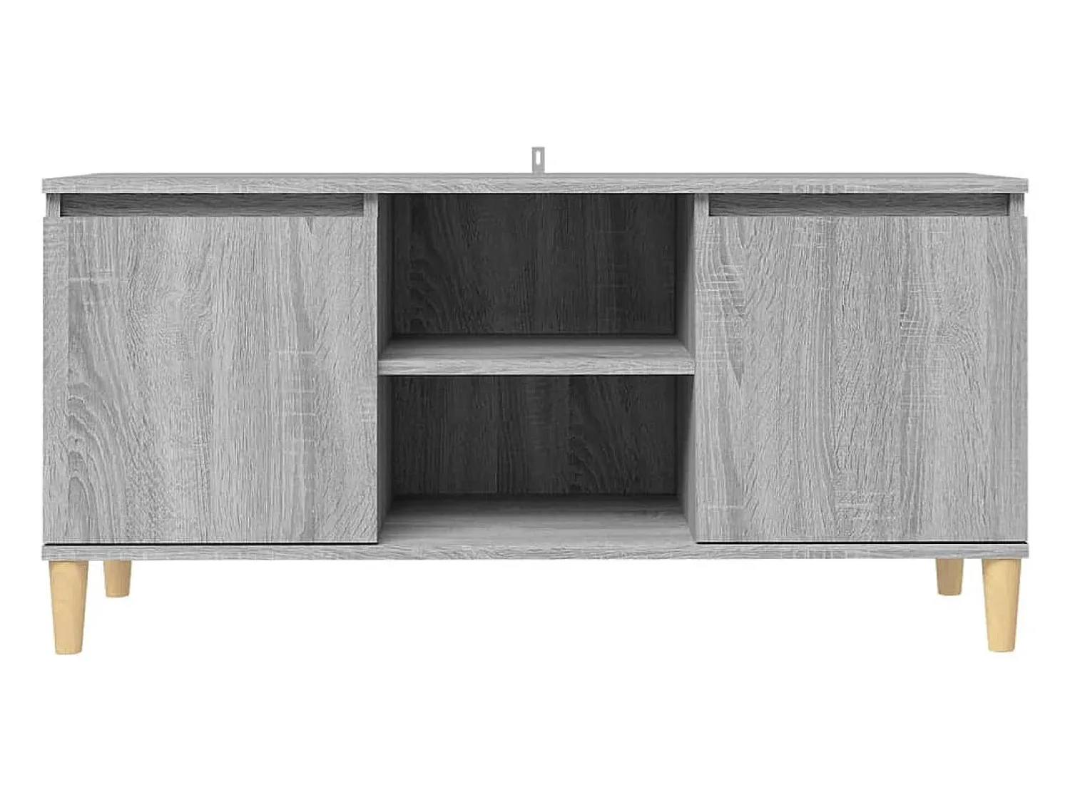 Móvel De Tv* Móvel TV + pernas de madeira maciça 103,5x35x50 cm sonoma cinza PT150944 Cinzento