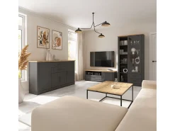 Móvel De Tv|Petits-Meubles Móvel TV 1 porta 1 gaveta Charlie 150cm Cinzento