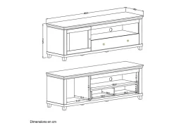 Sale Petits-Meubles Móvel TV 1 porta 1 gaveta Martin e madeira 181cm Verde