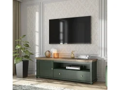 Sale Petits-Meubles Móvel TV 1 porta 1 gaveta Martin e madeira 181cm Verde
