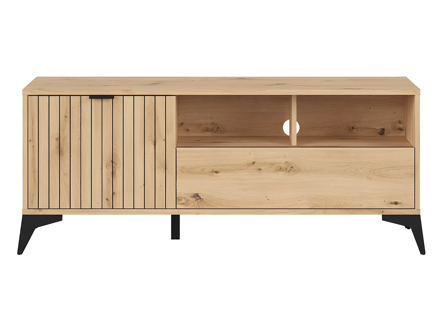 Móvel De Tv|Petits-Meubles Móvel TV 1 porta 1 gaveta Mao madeira 135cm Natural claro