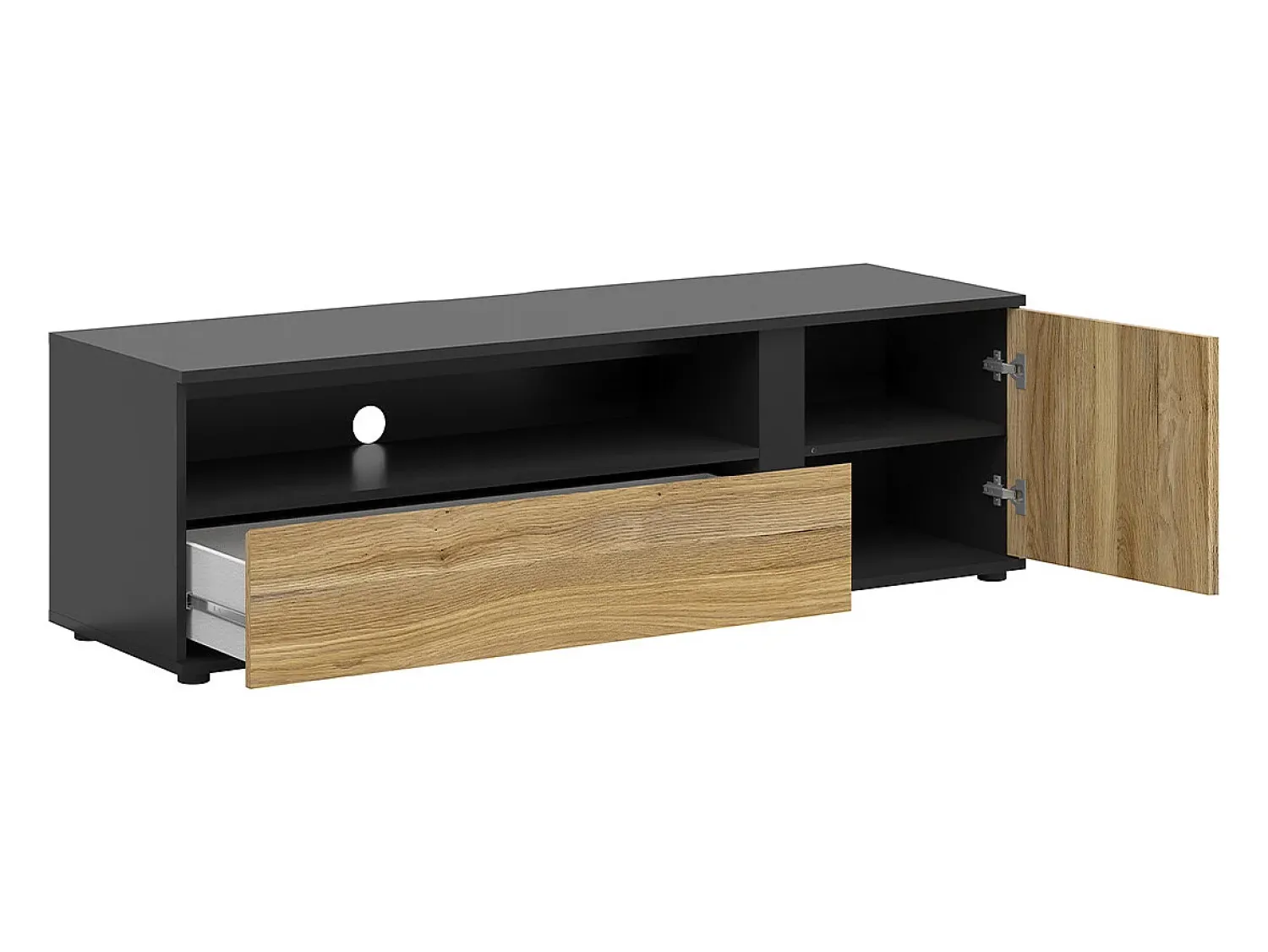 Móvel De Tv|Petits-Meubles Móvel TV 1 porta 1 gaveta Pia madeira 155cm Natural claro