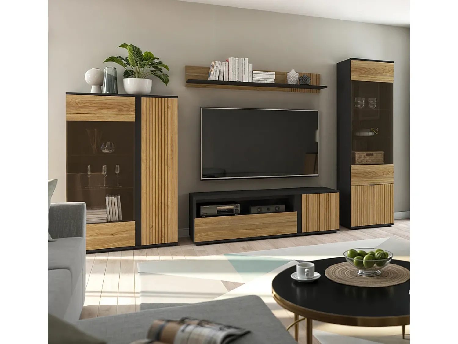 Móvel De Tv|Petits-Meubles Móvel TV 1 porta 1 gaveta Pia madeira 155cm Natural claro