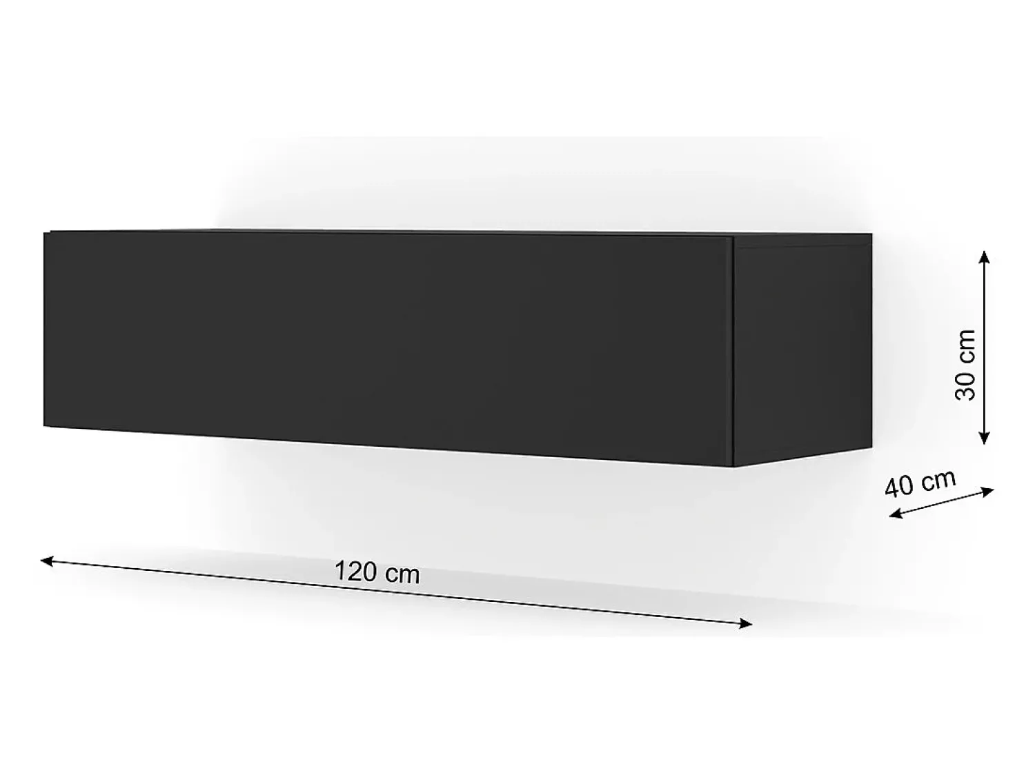 Discount Petits-Meubles Móvel TV 1 porta Bali mate 120cm Preto
