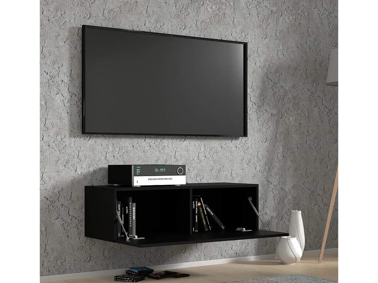 Hot Petits-Meubles Móvel TV 1 porta Bali mate 100cm Preto