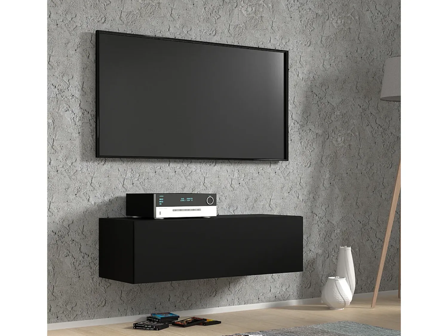 Hot Petits-Meubles Móvel TV 1 porta Bali mate 100cm Preto