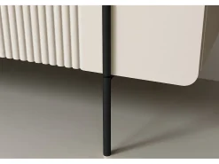 Móvel De Tv| Móvel TV 2 portas 1 gaveta com pé metálico de caxemira 150x57 cm Bege