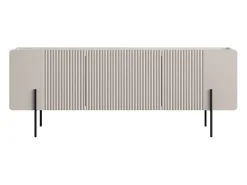 Móvel De Tv| Móvel TV 2 portas 1 gaveta com pé metálico de caxemira 150x57 cm Bege