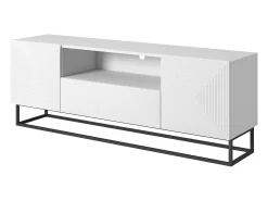 Online Móvel TV 2 portas 1 gaveta pé metálico laminado 167x40cm Branco