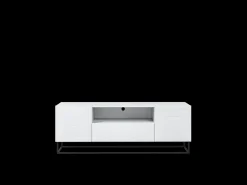 Online Móvel TV 2 portas 1 gaveta pé metálico laminado 167x40cm Branco