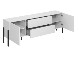 Petits-Meubles Móvel TV 2 portas 2 gavetas Bérénice branco mate e 204cm^ Móvel De Tv
